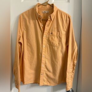 Hollister Men's Small Orange Button-Down long sleeve Shirt